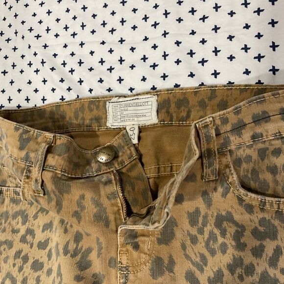 Current Elliott Leopard Denim Mini Skirt Size 25 - Picture 5 of 9